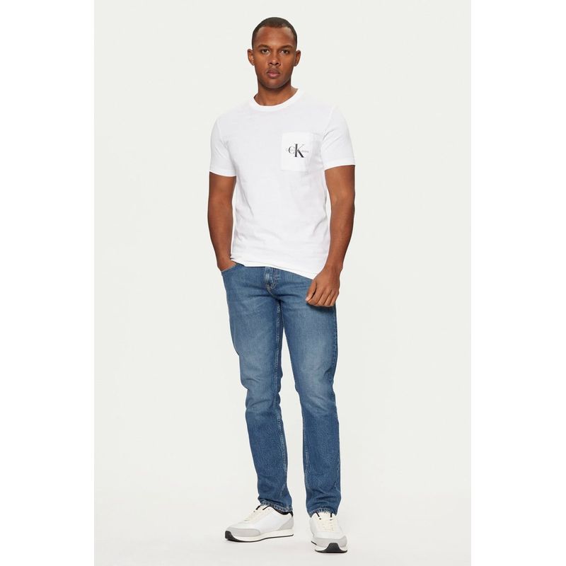 Fashion, accesorii si bijuterii - Barbati - Imbracaminte - Tricouri si bluze barbati - Tricou barbati Calvin Klein Jeans J30J320936 S INTL Alb - Infinity.ro