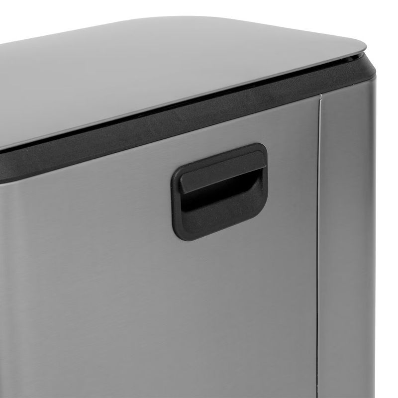 Casa si Gradina - Mobilier - Organizare si depozitare - Cosuri de gunoi - Cos de gunoi cu pedala din otel inoxidabil mat, 50L, galeata interioara detasabila, 45x35x61 cm, argintiu - Infinity.ro