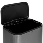 Casa si Gradina - Mobilier - Organizare si depozitare - Cosuri de gunoi - Cos de gunoi cu pedala din otel inoxidabil mat, 50L, galeata interioara detasabila, 45x35x61 cm, argintiu - Infinity.ro