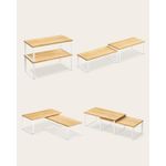 Casa si Gradina - Bucatarie si vesela - Organizare si depozitare bucatarie - Suporturi tacamuri si vase - Raft organizator condimente extensibil set 2 bucati, metal si PAL, suprapozabil, 39x19x15 cm, maro natur - Infinity.ro