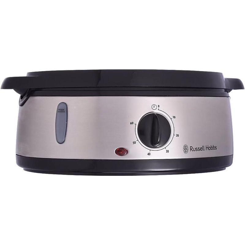Electronice si Electrocasnice - Electrocasnice bucatarie - Aparate de gatit & desert - Aparate de gatit cu aburi - Aparat de gatit la aburi Russell Hobbs 19270-56 Cook@Home, 3 niveluri 9L, timer 60 min, 800W, bol orez 1L, Inox - Infinity.ro