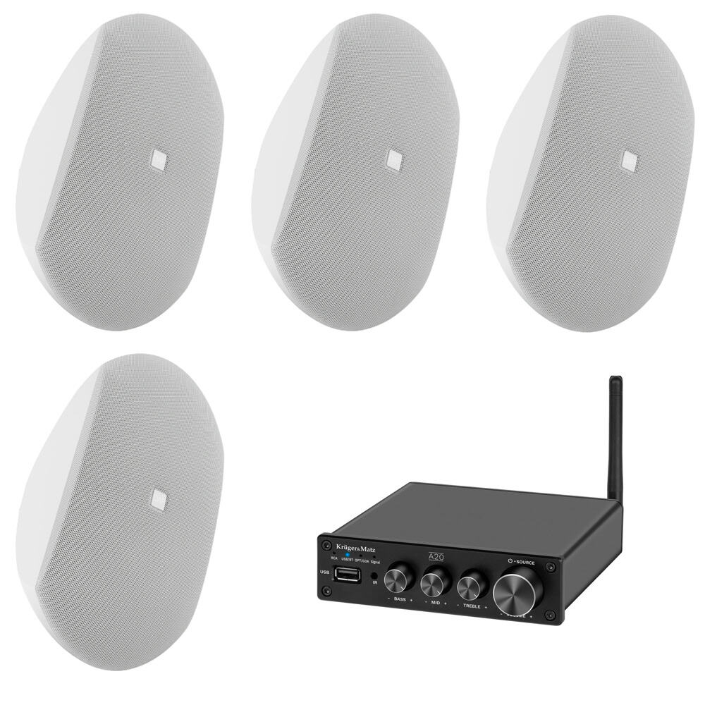 Set 4 boxe cu amplificator bluetooth Dap Audio WMS6-W, USB