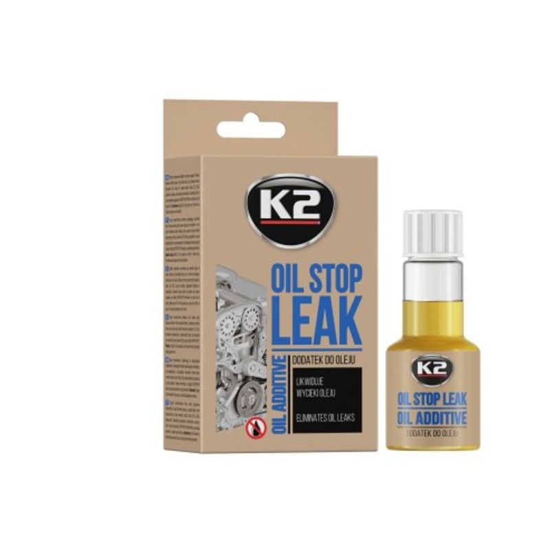 Auto si Moto - Piese auto si accesorii - Caroserie - Usi auto si accesorii - Aditiv Anti Scurgere Ulei  K2 Stop, 50ml - Infinity.ro