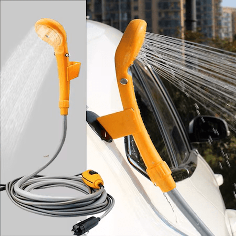 Sport si Outdoor - Camping - Mobilier pentru camping - Alte piese de mobilier pentru camping - Dus portabil auto, pentru camping, cu pompa de apa si alimentare 12V, portocaliu - Infinity.ro