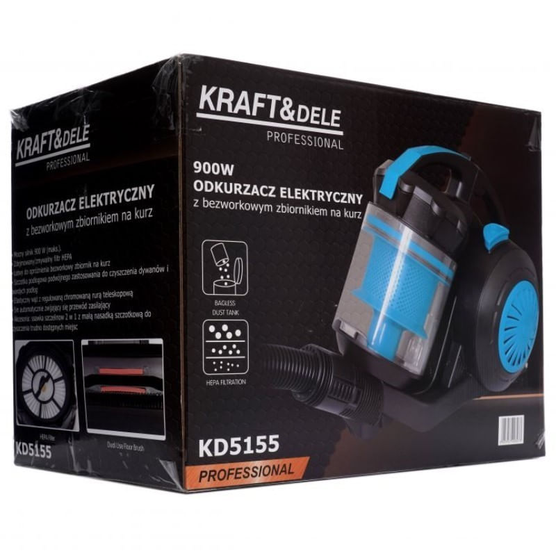 Electronice si Electrocasnice - Ingrijirea locuintei - Aspiratoare - Aspirator electric, fara sac 900W, KD5155, Kraft&Dele - Infinity.ro