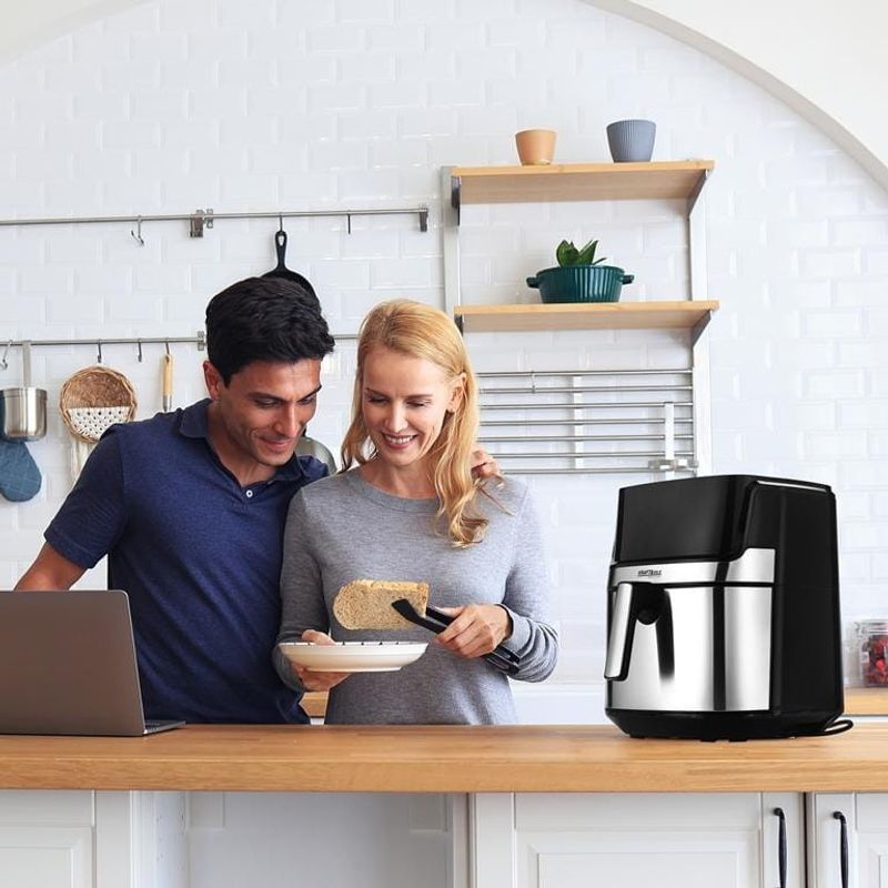 Electronice si Electrocasnice - Electrocasnice bucatarie - Aparate de gatit & desert - Friteuze - Air fryer digital fara ulei, Kraft&Dele, 8L 1850W cu programe automate, KD4101 - Infinity.ro
