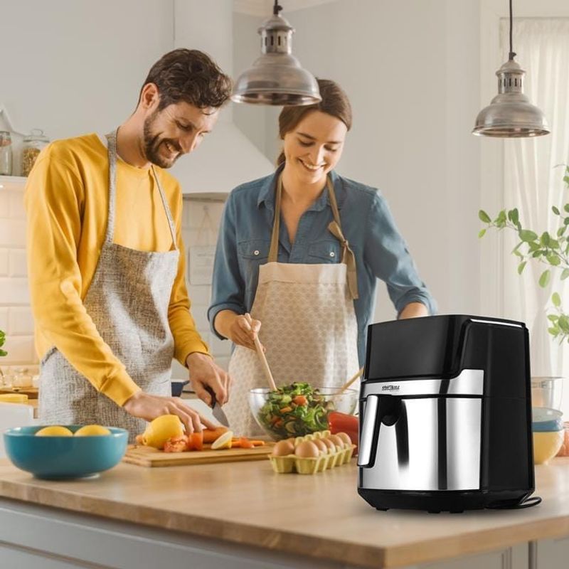Electronice si Electrocasnice - Electrocasnice bucatarie - Aparate de gatit & desert - Friteuze - Air fryer digital fara ulei, Kraft&Dele, 8L 1850W cu programe automate, KD4101 - Infinity.ro