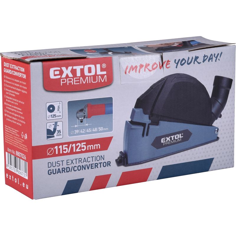 Casa si Gradina - Constructii - Scule electrice si accesorii - Seturi si accesorii pentru gaurit si insurubat - Aparatoare polizor unghiular, EXTOL PREMIUM, 8807026, O115/125mm, extractie praf - Infinity.ro