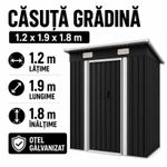 Casa si Gradina - Gradina si terasa - Casute de gradina - Casuta de gradina din otel galvanizat, Bass Polska, 1,2x1,9x1,8 m, BH 28560 - Infinity.ro