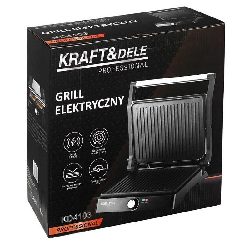 Electronice si Electrocasnice - Electrocasnice bucatarie - Aparate de gatit & desert - Gratare electrice - Grill Electric 2400W, Kraft&Dele, KD4103 - Infinity.ro