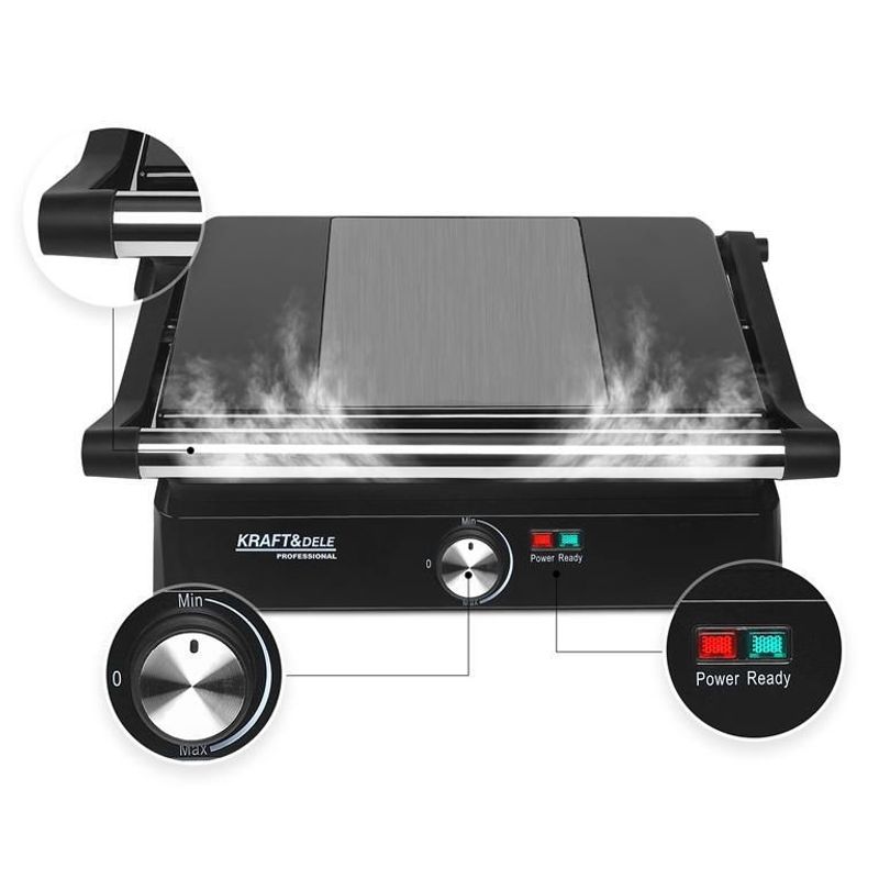 Electronice si Electrocasnice - Electrocasnice bucatarie - Aparate de gatit & desert - Gratare electrice - Grill Electric 2400W, Kraft&Dele, KD4103 - Infinity.ro