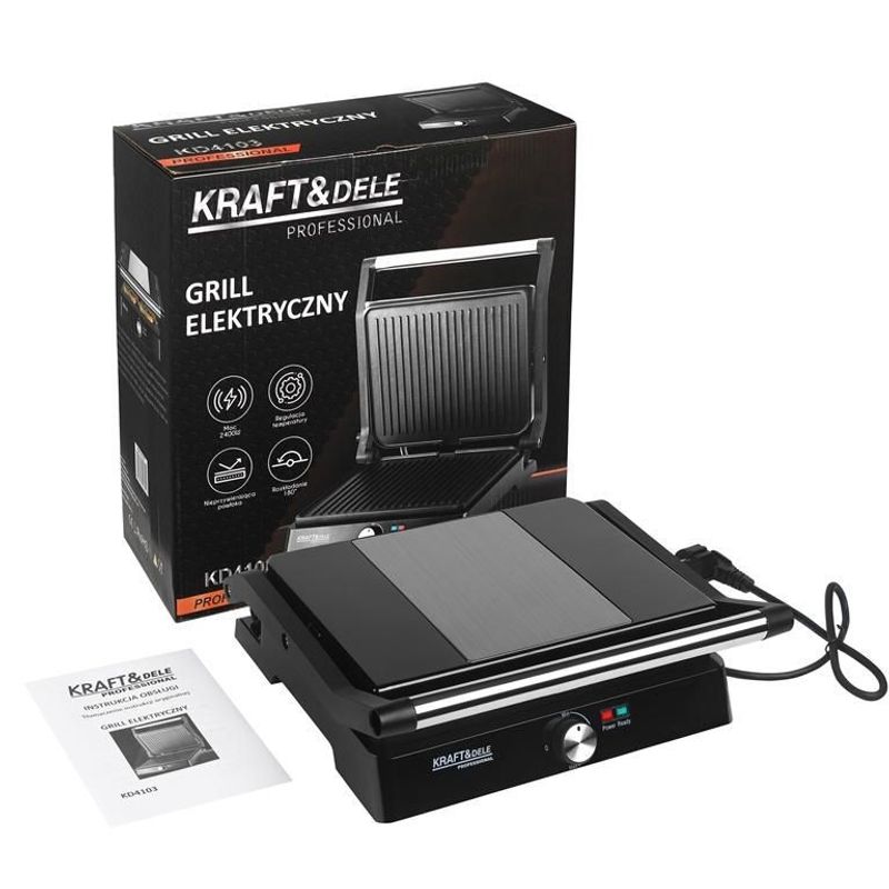 Electronice si Electrocasnice - Electrocasnice bucatarie - Aparate de gatit & desert - Gratare electrice - Grill Electric 2400W, Kraft&Dele, KD4103 - Infinity.ro