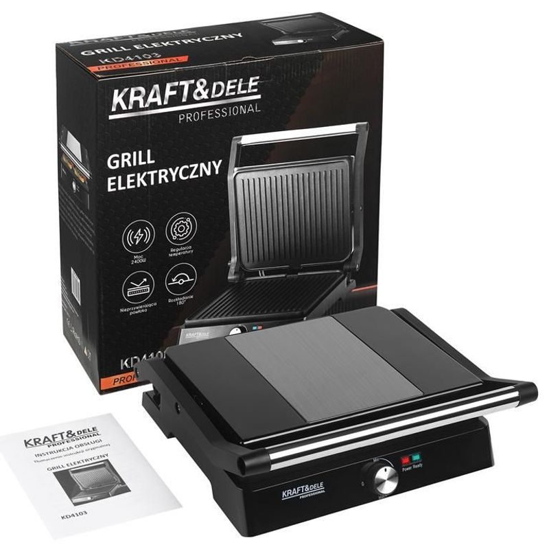 Electronice si Electrocasnice - Electrocasnice bucatarie - Aparate de gatit & desert - Gratare electrice - Grill Electric 2400W, Kraft&Dele, KD4103 - Infinity.ro