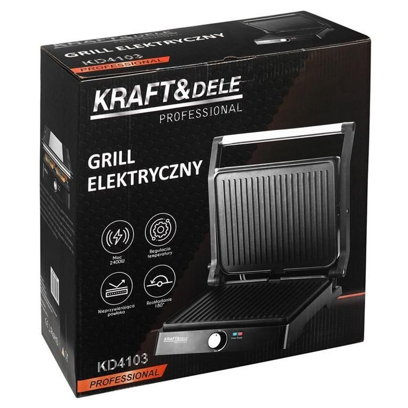 Electronice si Electrocasnice - Electrocasnice bucatarie - Aparate de gatit & desert - Gratare electrice - Grill Electric 2400W, Kraft&Dele, KD4103 - Infinity.ro