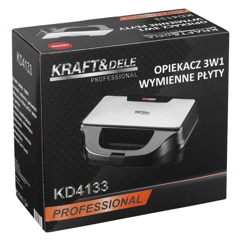 Electronice si Electrocasnice - Electrocasnice bucatarie - Preparare paine - Prajitoare de paine - Prajitor electric cu placi interschimbabile 1500W, Kraft&Dele, KD4133 - Infinity.ro