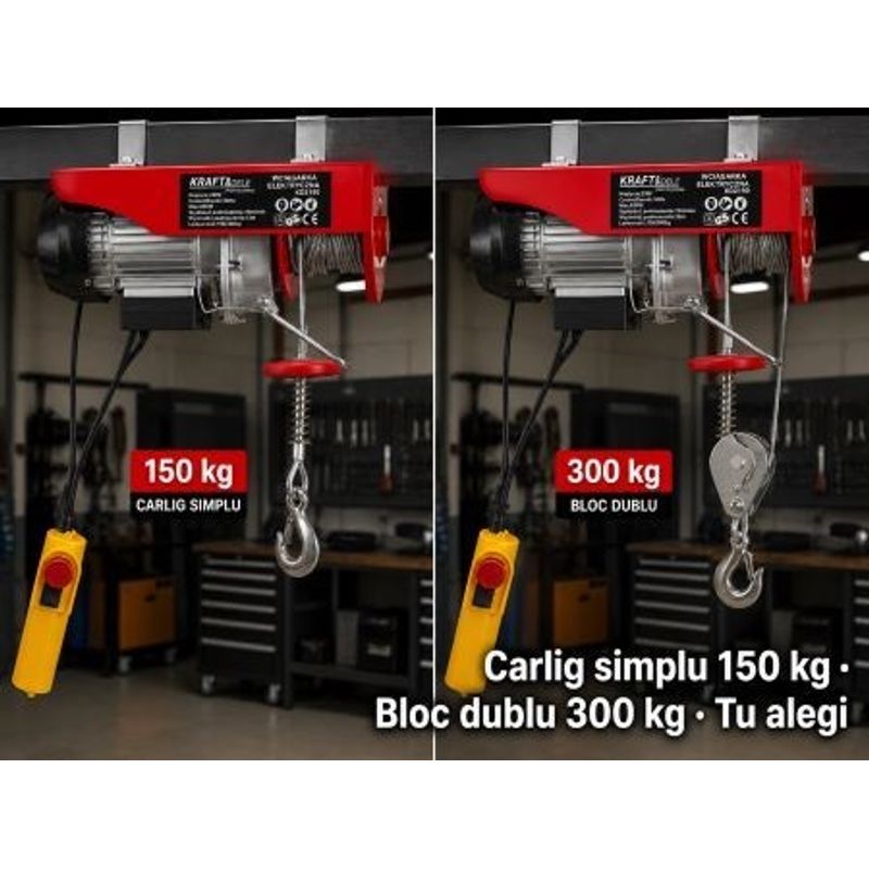 Auto si Moto - Reparatii si depanare - Scule auto - Echipamente de ridicare si sprijin - Troliu electric KRAFT&DELE 230V, 650W 150/300 kg, inaltime 12m KD2190 - Infinity.ro