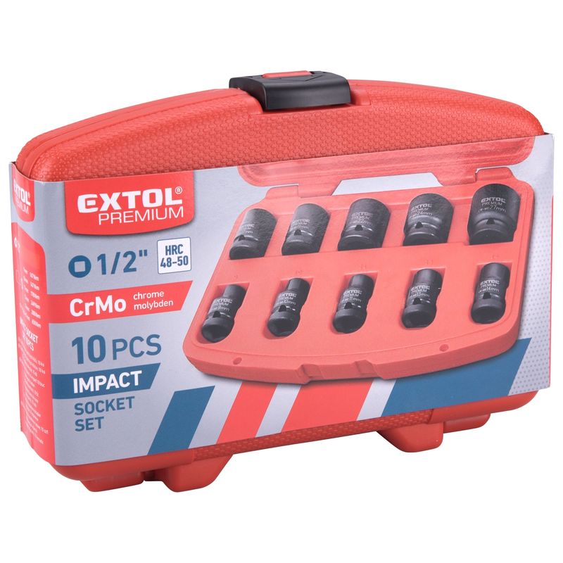 Casa si Gradina - Constructii - Scule de mana si unelte - Chei si truse chei - Set chei tubulare de impact, EXTOL PREMIUM, 8818131, CrMo, 9-27mm - Infinity.ro