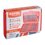 Casa si Gradina - Constructii - Scule electrice si accesorii - Seturi si accesorii pentru gaurit si insurubat - Set biti 98 buc, EXTOL PREMIUM, 8819649, 79 capete 25 mm, 17 capete 75 mm - Infinity.ro