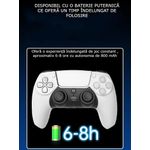 PC, gaming si accesorii - Gaming - Accesorii gaming - Controlere, Volane si Casti gaming - Controller Wireless PS4 GBV LOGIC, Gamepad Bluetooth,  Vibratii Duble,  LED Iluminat, Baterie 800mAh, Alb - Infinity.ro