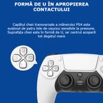 PC, gaming si accesorii - Gaming - Accesorii gaming - Controlere, Volane si Casti gaming - Controller Wireless PS4 GBV LOGIC, Gamepad Bluetooth,  Vibratii Duble,  LED Iluminat, Baterie 800mAh, Alb - Infinity.ro