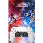 PC, gaming si accesorii - Gaming - Accesorii gaming - Controlere, Volane si Casti gaming - Controller Wireless PS4 GBV LOGIC, Gamepad Bluetooth,  Vibratii Duble,  LED Iluminat, Baterie 800mAh, Alb - Infinity.ro