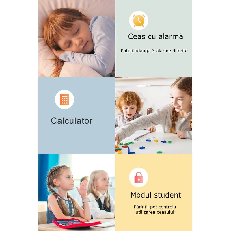 Laptop, Telefoane si Tablete - Wearables si gadgeturi - Wearables - Smartwatch-uri - Smartwatch Copii 4G cu SIM GBV LOGIC, Apel Video, localizare GPS, Control Parental,buton SOS, Functii de Siguranta - Infinity.ro