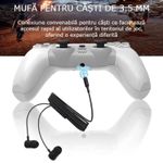 PC, gaming si accesorii - Gaming - Accesorii gaming - Controlere, Volane si Casti gaming - Controller Wireless PS4 GBV LOGIC, Gamepad Bluetooth,  Vibratii Duble,  LED Iluminat, Baterie 800mAh, Alb - Infinity.ro