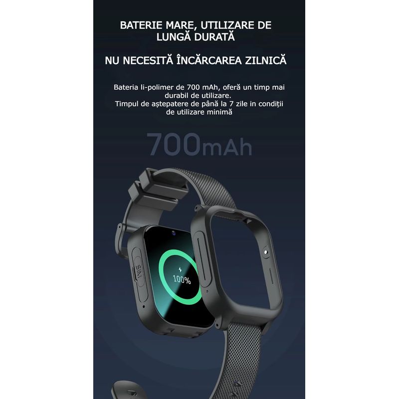Laptop, Telefoane si Tablete - Wearables si gadgeturi - Wearables - Smartwatch-uri - Smartwatch Copii 4G cu SIM GBV LOGIC, Apel Video, localizare GPS, Control Parental,buton SOS, Functii de Siguranta - Infinity.ro