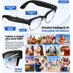Fashion, accesorii si bijuterii - Barbati - Accesorii barbati - Ochelari de soare barbati - Ochelari Inteligenti AI GBV Logic,Camera Sony 8MP Full HD 1080P, Lentile heliomate,Difuzor si microfon incorporat - Infinity.ro