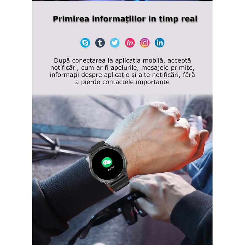 Laptop, Telefoane si Tablete - Wearables si gadgeturi - Wearables - Smartwatch-uri - Smartwatch AMOLED GBV LOGIC VG40, Apel Bluetooth, Ritm Cardiac, Oxigen Sange, Monitorizare Somn, Moduri Sportive - Infinity.ro