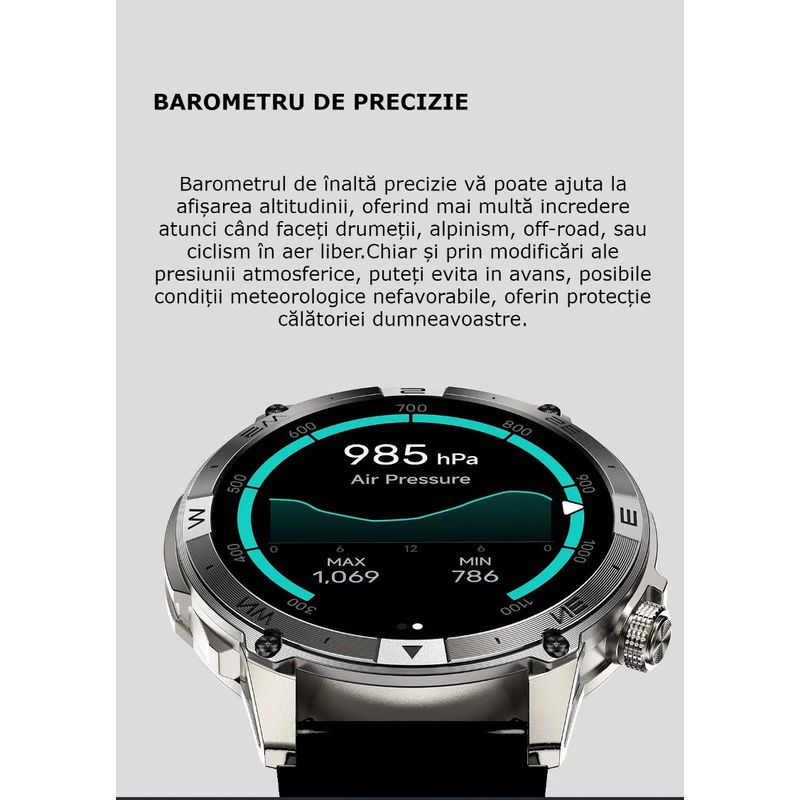 Laptop, Telefoane si Tablete - Wearables si gadgeturi - Wearables - Smartwatch-uri - Smartwatch AMOLED GBV LOGIC VG40, Apel Bluetooth, Ritm Cardiac, Oxigen Sange, Monitorizare Somn, Moduri Sportive - Infinity.ro