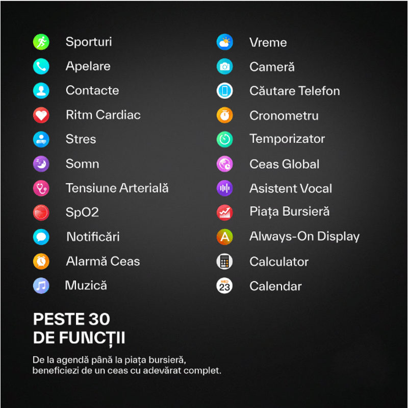 Laptop, Telefoane si Tablete - Wearables si gadgeturi - Wearables - Smartwatch-uri - Smartwatch AMOLED GBV LOGIC VG40, Apel Bluetooth, Ritm Cardiac, Oxigen Sange, Monitorizare Somn, Moduri Sportive - Infinity.ro