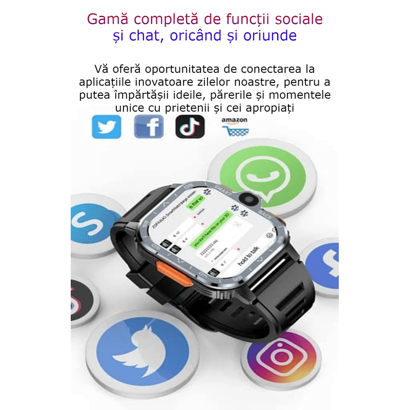 Laptop, Telefoane si Tablete - Wearables si gadgeturi - Wearables - Smartwatch-uri - Smartwatch Android GBV Logic 16GB,  Independent cu SIM, 4G/5G, GPS,  WiFi, 2 camere 2MP+8MP, Apel Video, Ecran HD - Infinity.ro