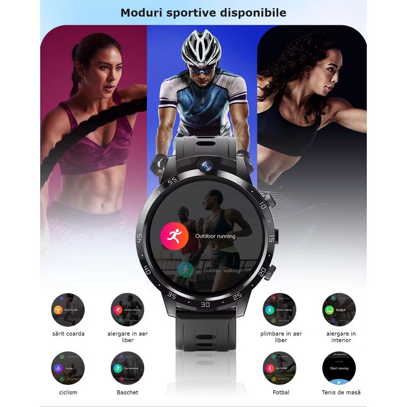 Laptop, Telefoane si Tablete - Wearables si gadgeturi - Wearables - Smartwatch-uri - Smartwatch Android 4G cu SIM GBV LOGIC ,16GB Memorie,Camera Duala 7MP+7MP,Ecran AMOLED, Apel Video,Baterie 650mAh - Infinity.ro