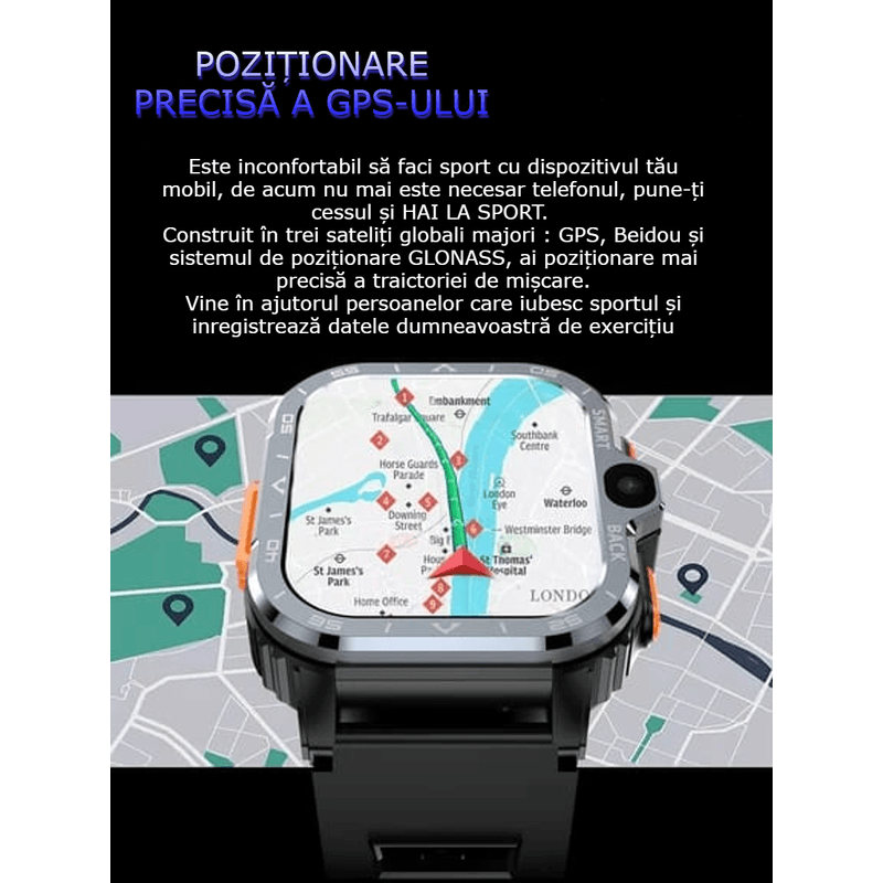 Laptop, Telefoane si Tablete - Wearables si gadgeturi - Wearables - Smartwatch-uri - Smartwatch Android GBV Logic 16GB,  Independent cu SIM, 4G/5G, GPS,  WiFi, 2 camere 2MP+8MP, Apel Video, Ecran HD - Infinity.ro