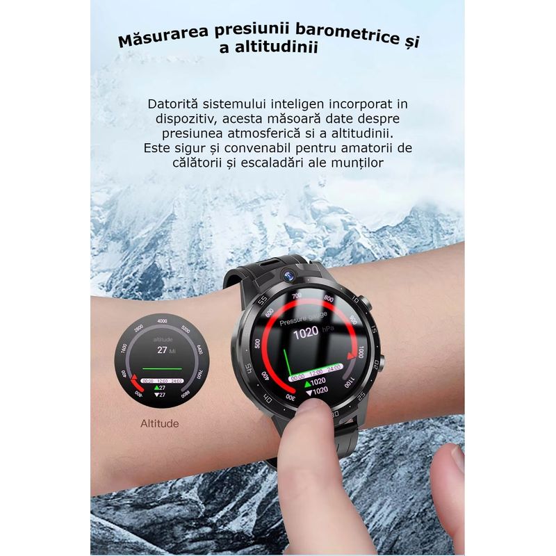 Laptop, Telefoane si Tablete - Wearables si gadgeturi - Wearables - Smartwatch-uri - Smartwatch Android 4G cu SIM GBV LOGIC ,16GB Memorie,Camera Duala 7MP+7MP,Ecran AMOLED, Apel Video,Baterie 650mAh - Infinity.ro