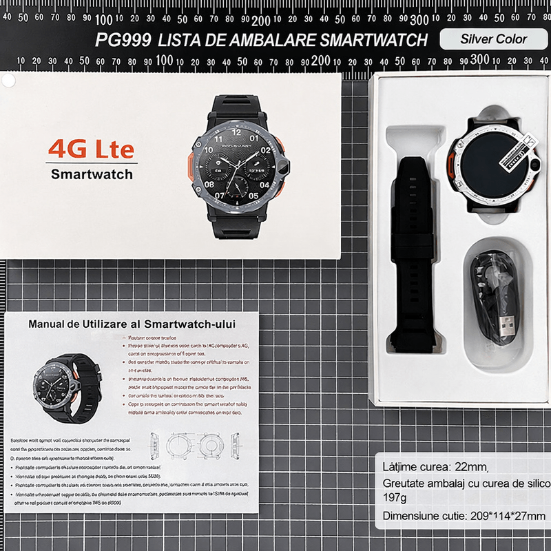 Laptop, Telefoane si Tablete - Wearables si gadgeturi - Wearables - Smartwatch-uri - Smartwatch Android 4G cu SIM GBV LOGIC PG999, 16GB Memorie,Camera Duala,GPS,Apel Video,Ecran HD,800mAh, Rezistent la Apa - Infinity.ro