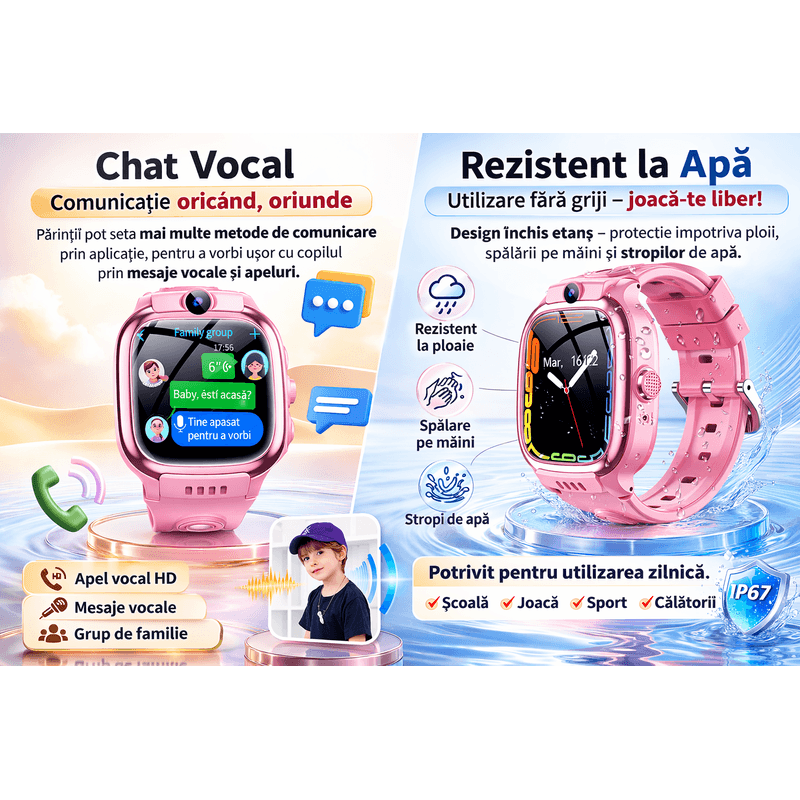 Laptop, Telefoane si Tablete - Wearables si gadgeturi - Wearables - Smartwatch-uri - Smartwatch Copii 4G cu SIM GBV LOGIC Y88, Apel Video, GPS+LBS+WiFi, Control Parental, Buton SOS, SeTracker2, Camera HD - Infinity.ro