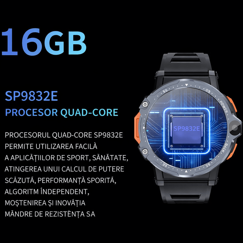 Laptop, Telefoane si Tablete - Wearables si gadgeturi - Wearables - Smartwatch-uri - Smartwatch Android 4G cu SIM GBV LOGIC PG999, 16GB Memorie,Camera Duala,GPS,Apel Video,Ecran HD,800mAh, Rezistent la Apa - Infinity.ro