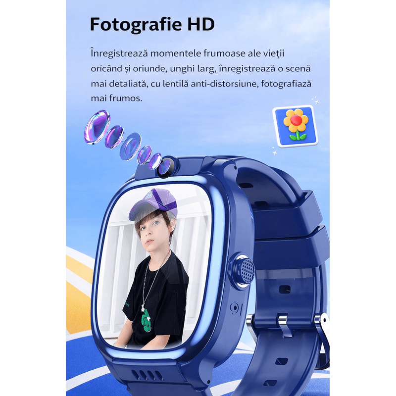 Laptop, Telefoane si Tablete - Wearables si gadgeturi - Wearables - Smartwatch-uri - Smartwatch Copii 4G cu SIM GBV LOGIC Y88, Apel Video, GPS+LBS+WiFi, Control Parental, Buton SOS, SeTracker2, Camera HD - Infinity.ro