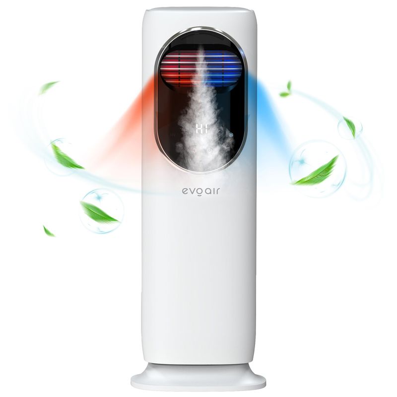 Electronice si Electrocasnice - Climatizare si sisteme de incalzire - Aparate filtrare aer - Umidificatoare - Ventilator turn 4in1 Evoair BRIIS SILVER BLACK, Incalzire, Racire, Umidificare, UV (Mici imperfectiuni vizuale) - Infinity.ro