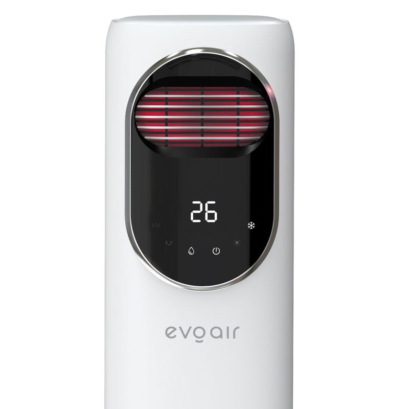 Electronice si Electrocasnice - Climatizare si sisteme de incalzire - Aparate filtrare aer - Umidificatoare - Ventilator turn 4in1 Evoair BRIIS SILVER BLACK, Incalzire, Racire, Umidificare, UV (Mici imperfectiuni vizuale) - Infinity.ro