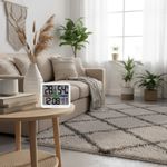 TV, Audio-Video si Foto - Optica, astronomie si metrologie - Meteorologie - Termometre Meteo - Higrometru si termometru digital, Evoair SENTIMINI, indicator umiditate si temperatura, data si ora, Alb - Infinity.ro