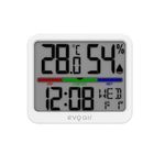 TV, Audio-Video si Foto - Optica, astronomie si metrologie - Meteorologie - Termometre Meteo - Higrometru si termometru digital, Evoair SENTIMINI, indicator umiditate si temperatura, data si ora, Alb - Infinity.ro