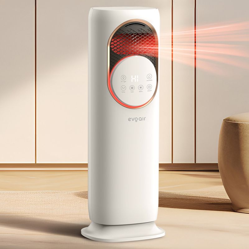 Electronice si Electrocasnice - Climatizare si sisteme de incalzire - Aparate racire aer - Ventilatoare - Ventilator turn 4 in 1 Evoair BRIIS GOLD, Incalzire, Racire, Umidificare, Sterilizare UV, Pastile Cadou - Infinity.ro