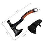 Sport si Outdoor - Sporturi de contact - Produse autoaparare - Set topor multifunctional camping cu ciocan, cutit de aruncat si spray autoaparare chili DEPOX®, otel inoxidabil, maner cauciucat, 33.5 cm/60 ml - Infinity.ro