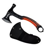 Sport si Outdoor - Sporturi de contact - Produse autoaparare - Set topor multifunctional camping cu ciocan, cutit de aruncat si spray autoaparare chili DEPOX®, otel inoxidabil, maner cauciucat, 33.5 cm/60 ml - Infinity.ro