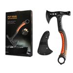 Sport si Outdoor - Sporturi de contact - Produse autoaparare - Set topor multifunctional camping cu ciocan, cutit de aruncat si spray autoaparare chili DEPOX®, otel inoxidabil, maner cauciucat, 33.5 cm/60 ml - Infinity.ro