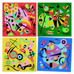 Jucarii, Copii si Bebe - Jucarii si jocuri - Jucarii & jocuri educative - Seturi de artizanat - Atelier cu nisip Abstract Art Inspired by Kandinsky, Djeco - Infinity.ro