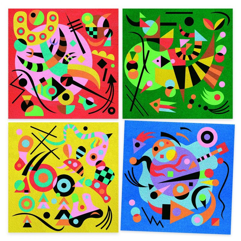 Jucarii, Copii si Bebe - Jucarii si jocuri - Jucarii & jocuri educative - Seturi de artizanat - Atelier cu nisip Abstract Art Inspired by Kandinsky, Djeco - Infinity.ro